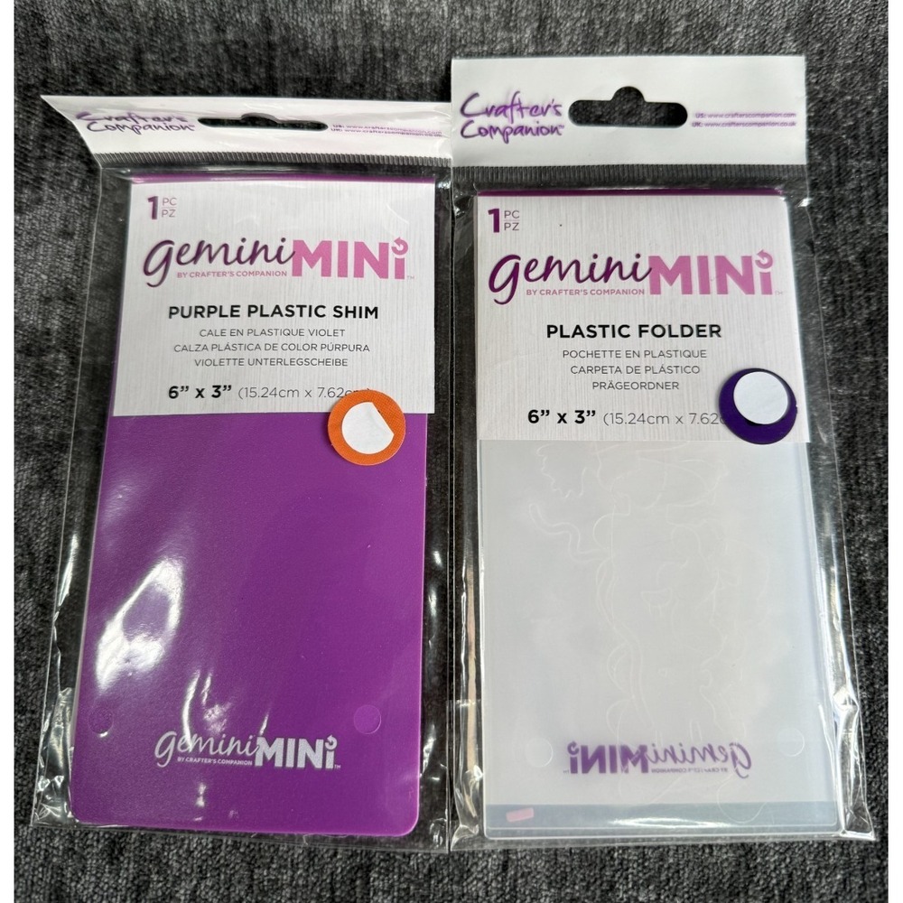 Lot of 2 Crafter's Companion NEW Purple Plastic Shim & Plastic Folder